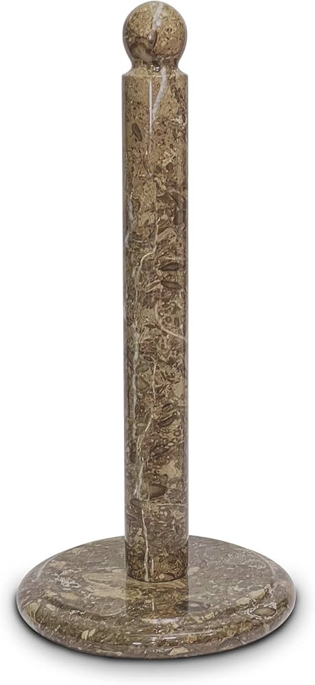 Handmade Fossil Grey Marble Paper Towel Holder – Natural Stone Stand with Subtle Fossil Pattern... | Amazon (US)