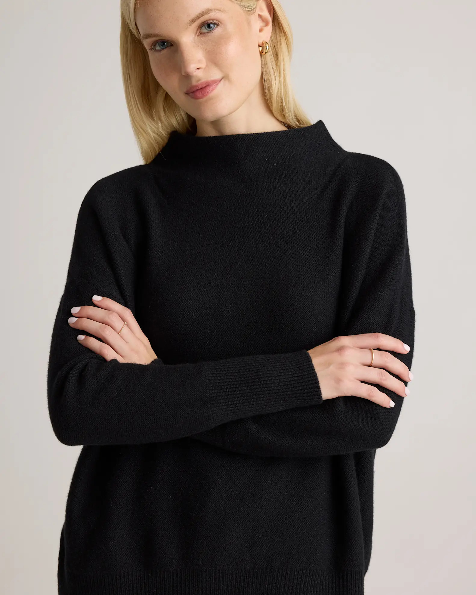 Mongolian Cashmere Funnel Neck Sweater | Quince
