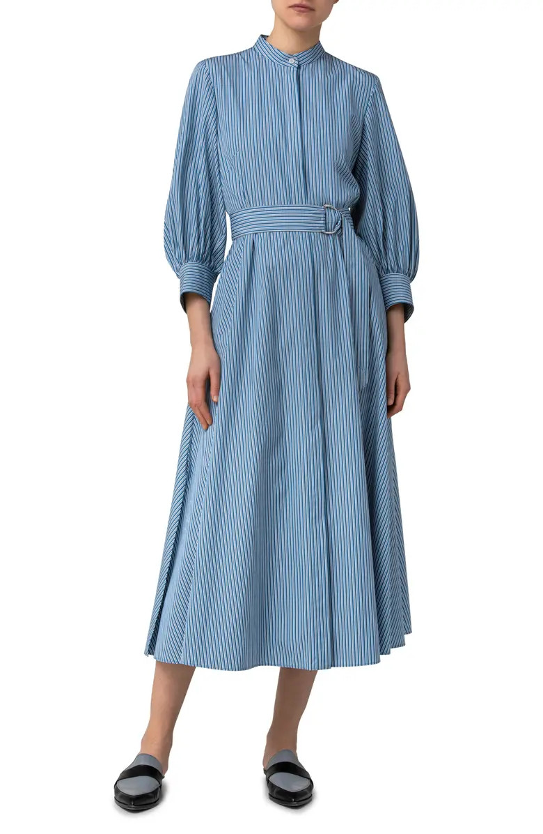 Akris punto Stripe Cotton Poplin Shirtdress | Nordstrom | Nordstrom