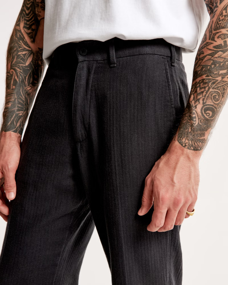 Loose Linen-Blend Permacrease Trouser | Abercrombie & Fitch (US)