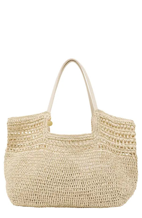 Reiss Evelyn Raffia-Effect Tote in Natural at Nordstrom | Nordstrom