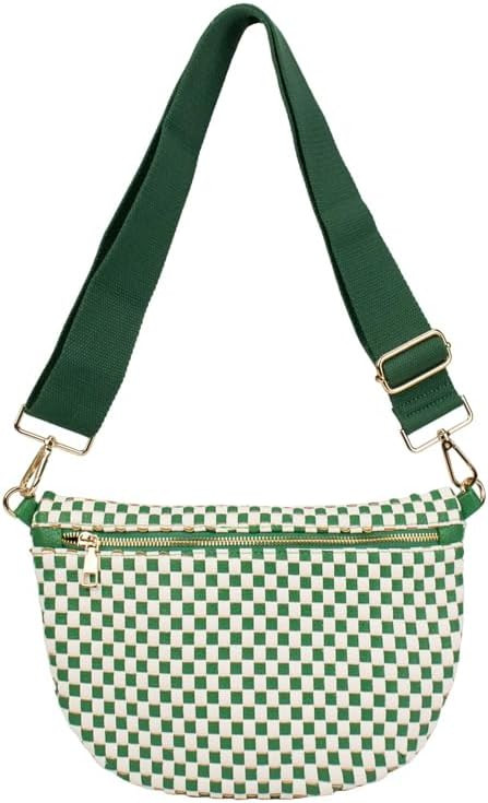 The Fiona | Woven Bum Bag | Stylish Woven Crossbody Bag | Adjustable Strap for Travel Festivals &... | Amazon (US)