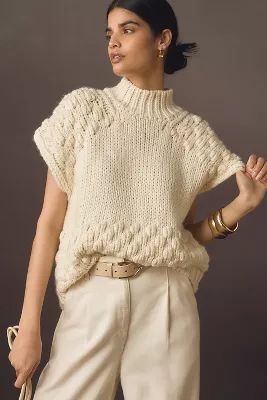 English Factory Sleeveless Mock-Neck Bubble-Knit Sweater | Anthropologie (US)