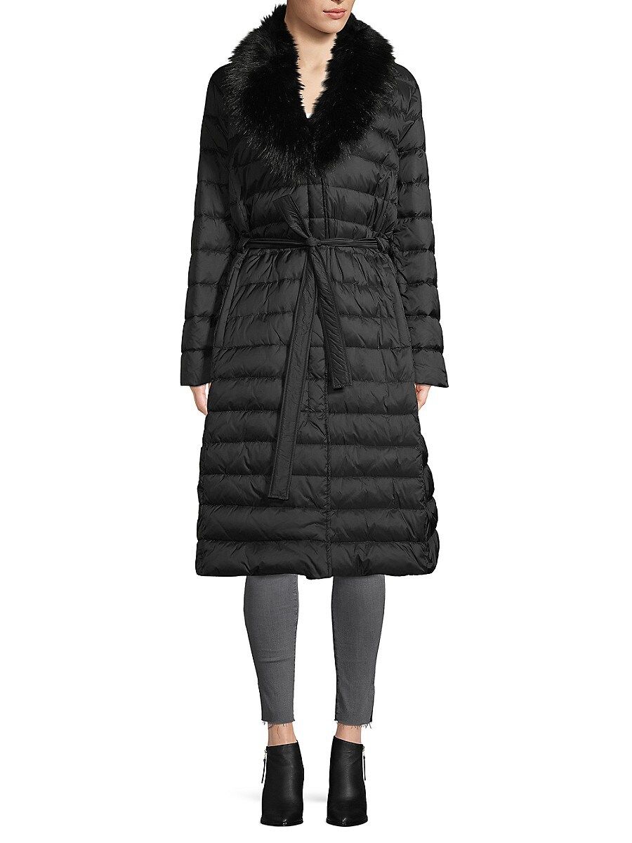 T Tahari Puffer Down-Filled Faux Fur-Trim Coat - Black - Size XS | Saks Fifth Avenue OFF 5TH