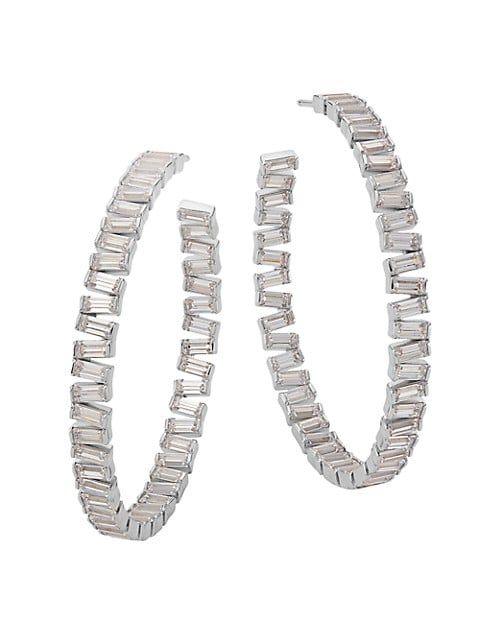 Adriana Orsini Revelry Sterling Silver &amp; Cubic Zirconia Inside-Out Hoop Earrings | Saks Fifth Avenue