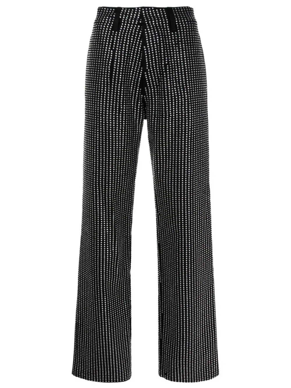 Andrea Bogosian - Calça jeans reta com strass - mulher - algodão - 38 - Preto | Farfetch (BR)