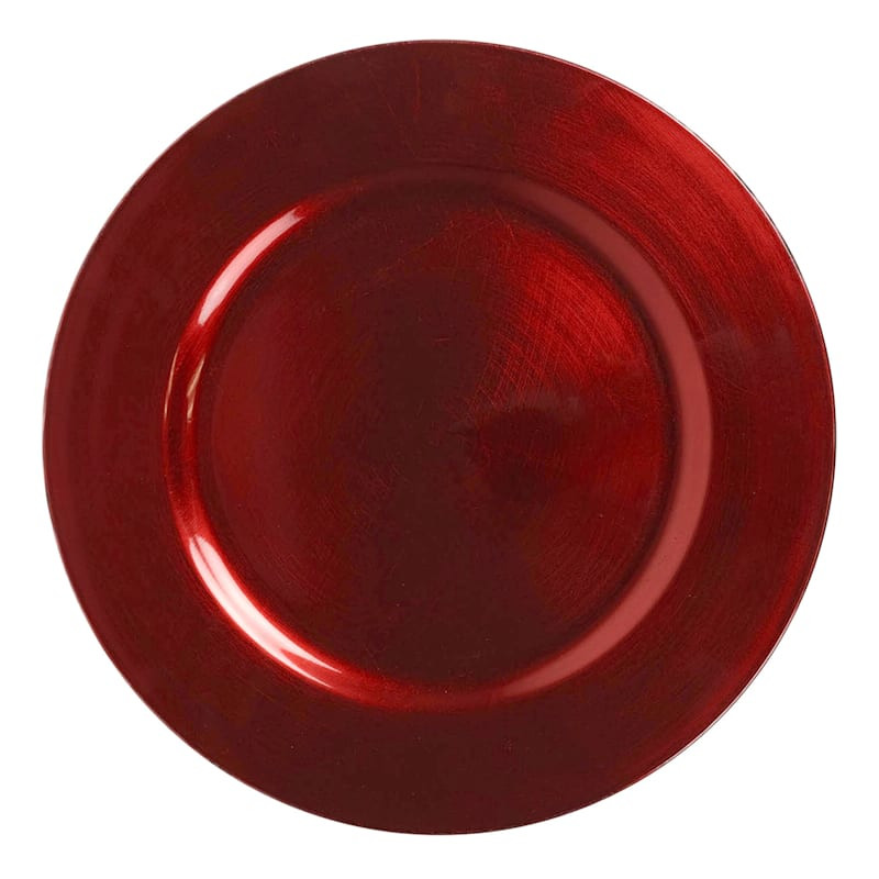 Shiny Red Round Charger Plate | At Home