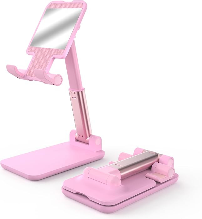 Cell Phone Stand, Adjustable Angle and Height Cell Phone Holder for Desk, Foldable and Portable, ... | Amazon (US)