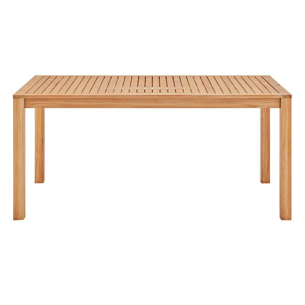 MODWAY Farmstay Natural 63 in. Rectangle Teak Wood Outdoor Dining Table-EEI-3719-NAT - The Home D... | The Home Depot