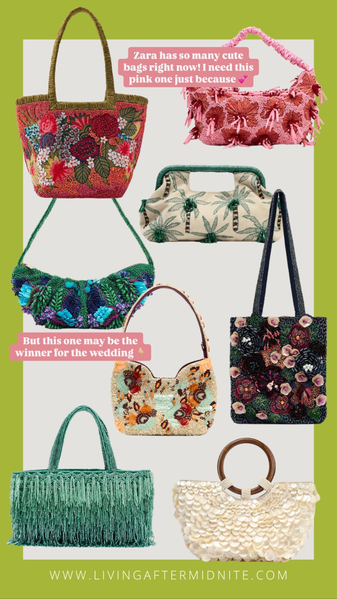 Beaded bags from Zara, wedding guest bag, evening bag, summer bag, purse 

#LTKWedding #LTKItBag #LTKFindsUnder100