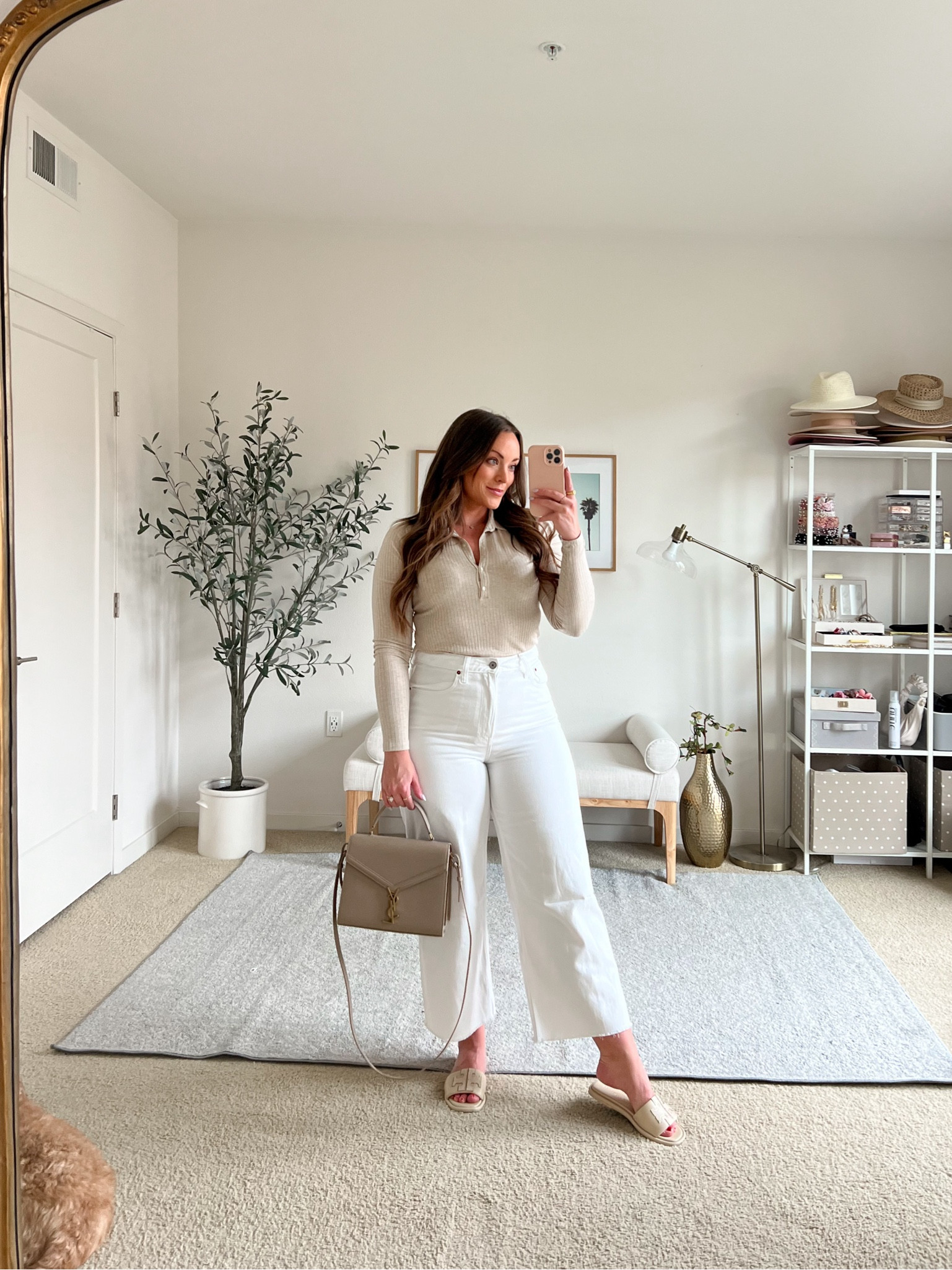 Love a good neutral outfit💕 
Top is super soft, medium
Jeans for tts, 28/6R, wide leg jeans 

#LTKmidsize #LTKfindsunder100