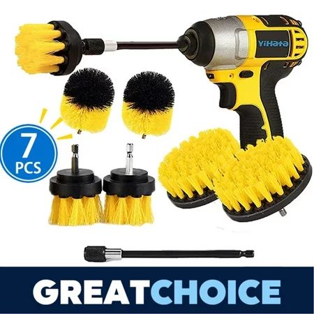 YIHATA 7 PCS Drill Brush Attachment Set All Purpose Power Scrubber Cleaning Kit Power Scrubber Brush | Walmart (US)