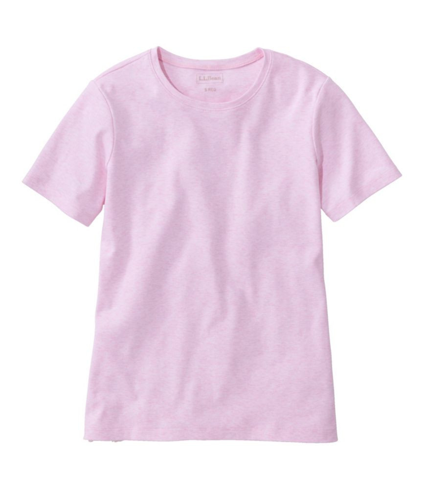 Women's L. L.Bean Tee, Short-Sleeve Crewneck Pale Rose Heather Extra Large, Cotton | L.L. Bean