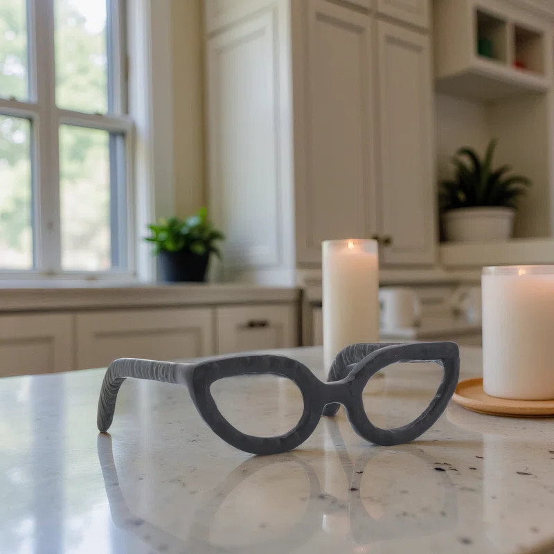 Glam Metal & Aluminum Sculptural Eyeglasses Decorative Accent | Wayfair North America