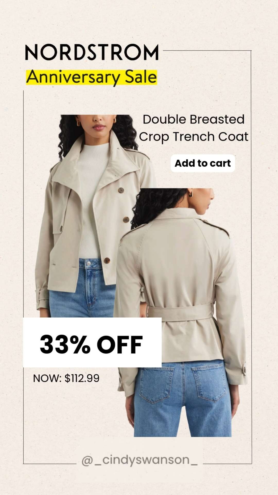I love this updated cropped version of Trench Coat from the Nordstrom Anniversary Sale! The shorter length is so flattering with jeans, dresses, and trousers, making it an easy layering piece you'll wear for years. Now 33% off during the sale!

💡 LTK MADE EASY
❤️ Heart = Support my posts!
🔖 Save = Get sale & restock alerts
📋 Lists = Keep favorites organized
📲 Share = Send lists and products to a friend. Hello, Christmas List!
💬 Comment = Ask me anything about what I'm wearing.:-) 

 #LTKootd #LTKOver40 #LTKSaleAlert