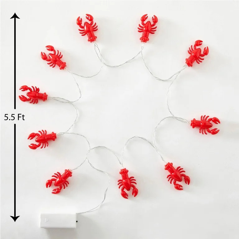 Urban Shop Indoor 5.5' Battery Operated Lobster Figural LED String Lights | Walmart (US)