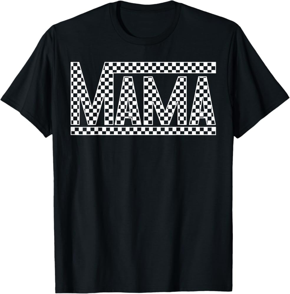 Funny Checkered Mama Black White Gift Women T-Shirt | Amazon (US)