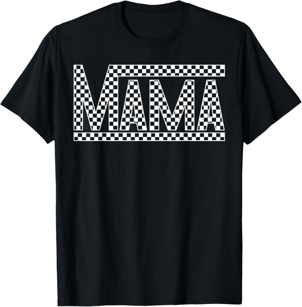 Funny Checkered Mama Black White Gift Women T-Shirt | Amazon (US)