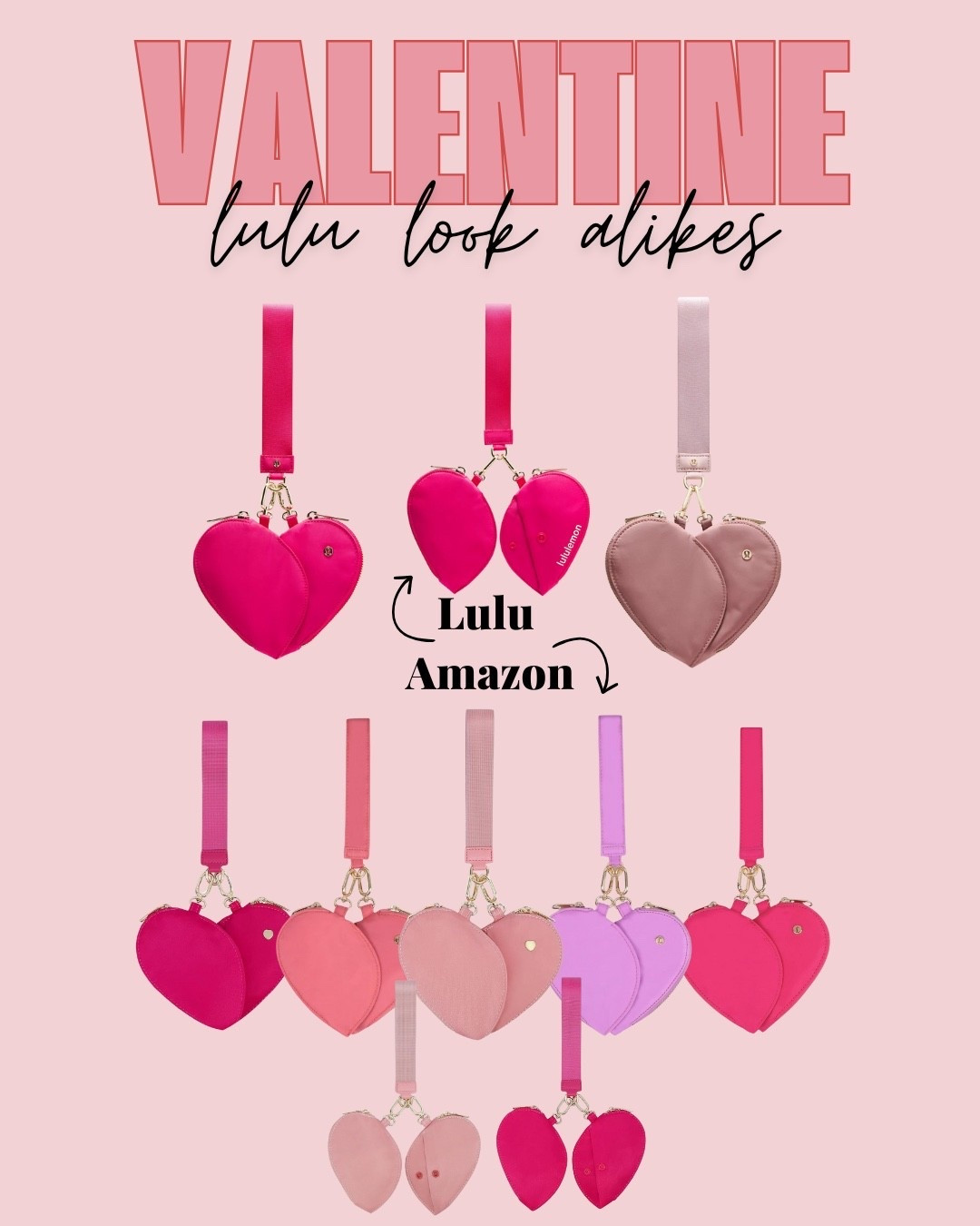 Lulu look for less! #valentine #lululemon #wristlet #lookalike

#LTKValentine #LTKSaleAlert #LTKSeasonal
