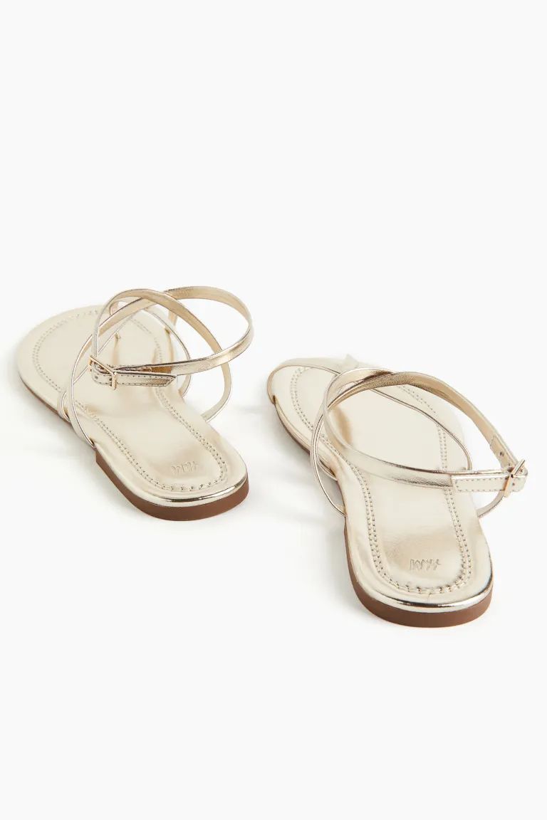 Strappy sandals - Gold-coloured - Ladies | H&M GB | H&M (UK, MY, IN, SG, PH, TW, HK)