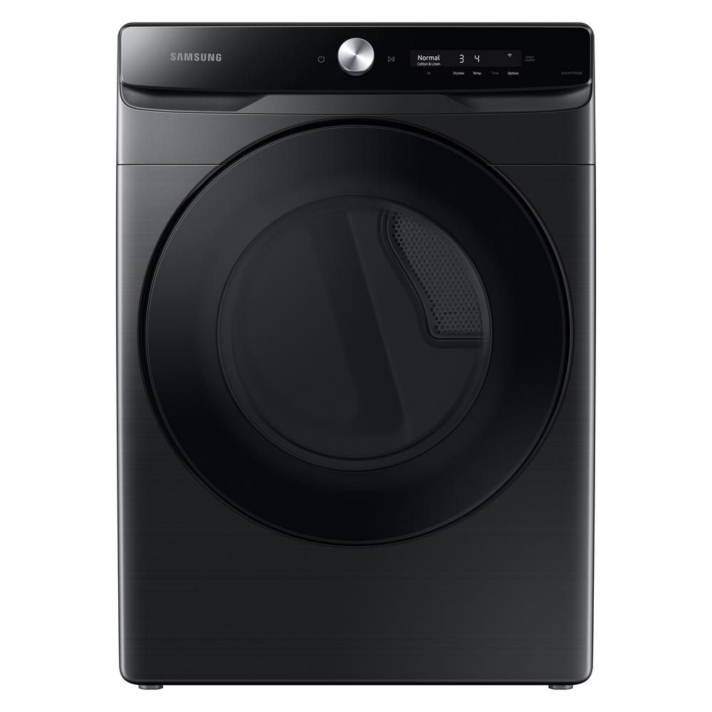 Samsung 7.5 cu. ft. 240-Volt Brushed Black Electric Dryer with Smart Dial and Super Speed Dry, EN... | The Home Depot