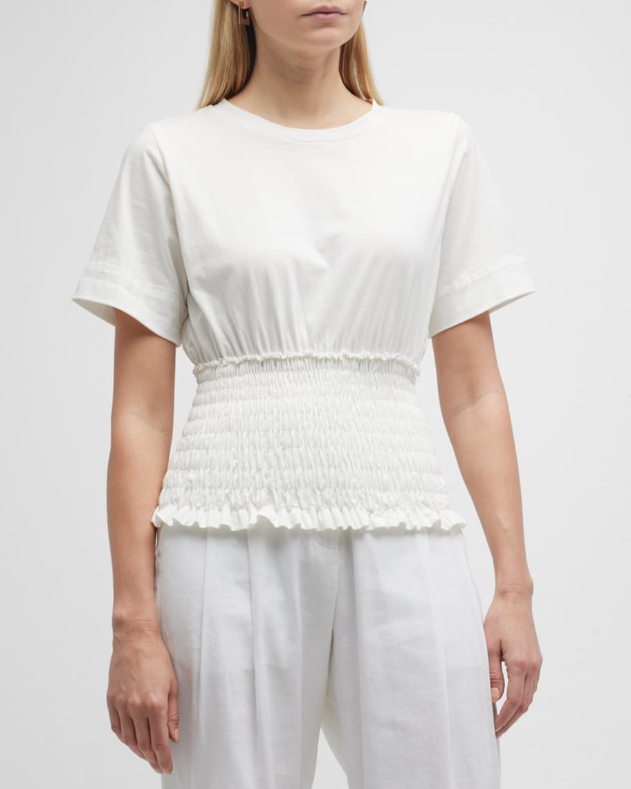 pinkfilosofy Tamane Smocked Short-Sleeve Top | Neiman Marcus