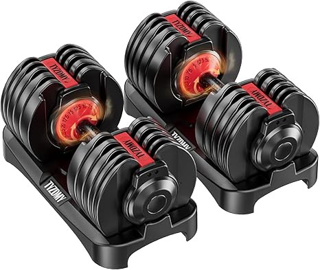 TYZDMY Adjustable Dumbbells Set of 2，Free Weights Dumbbells Set，Adjustable Dumbbell Set，52.... | Amazon (US)