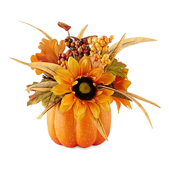 Layerings Autumn Market 10" Pumpkin Floral Arrangement | JCPenney