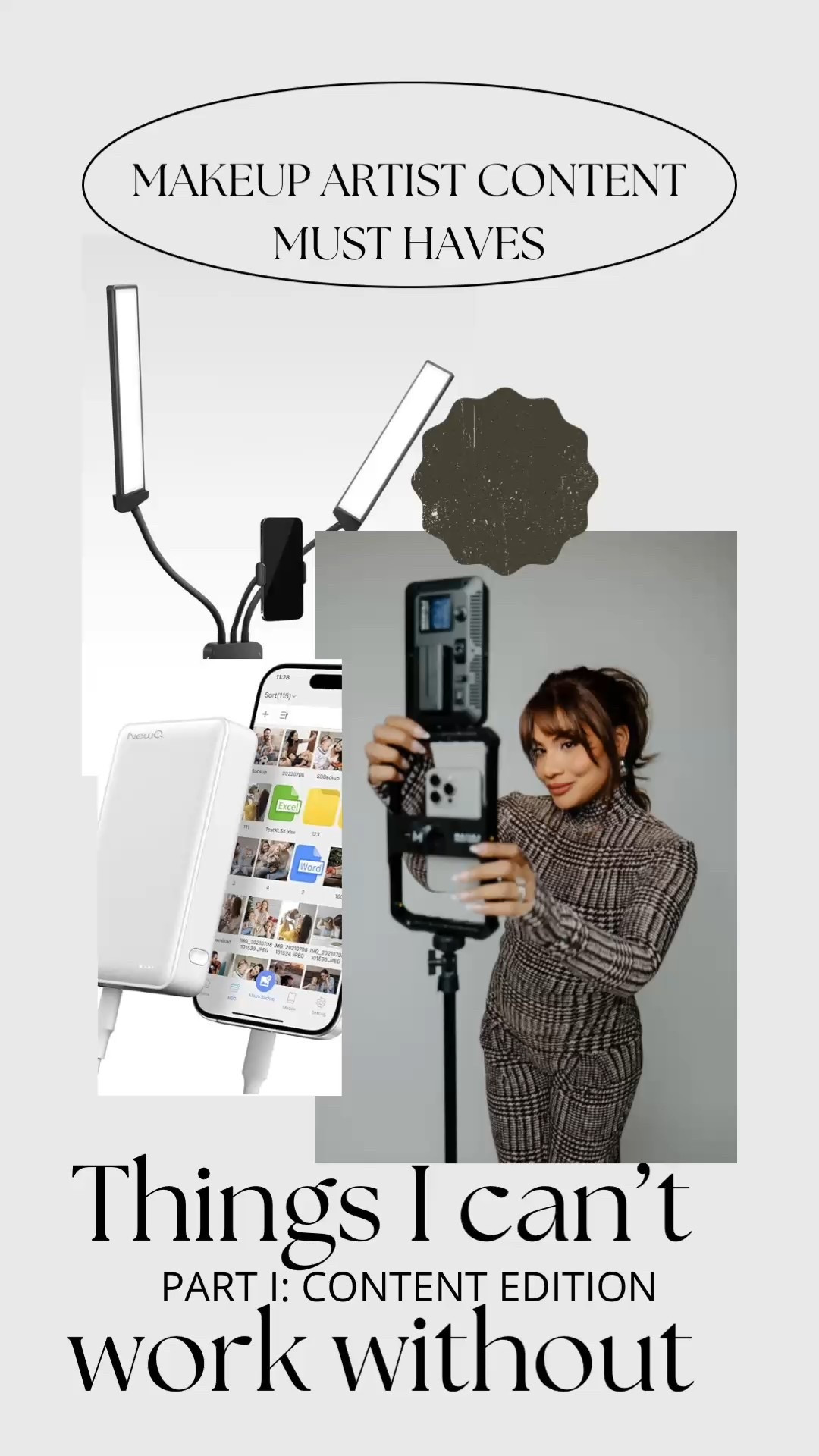 Things I simply couldn’t do my job without as a makeup artist and creator: professional lighting for makeup artists as well as content creation, an external hard drive and memory stick storage for all the content we create, silicone cable ties to keep all the electronic cords tidy and organized, an amazingly well-designed magnetic, portable tripod that lets you travel light, and a thoughtfully designed weekender bag with tons of compartments for effective and efficient packing and travel! 

#LTKWedding #LTKTravel #LTKBeauty