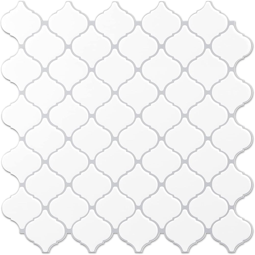 STICKGOO Arabesque Tile Peel and Stick Backsplash, 12”X12” Backsplash Tile for Kitchen Peel a... | Amazon (US)