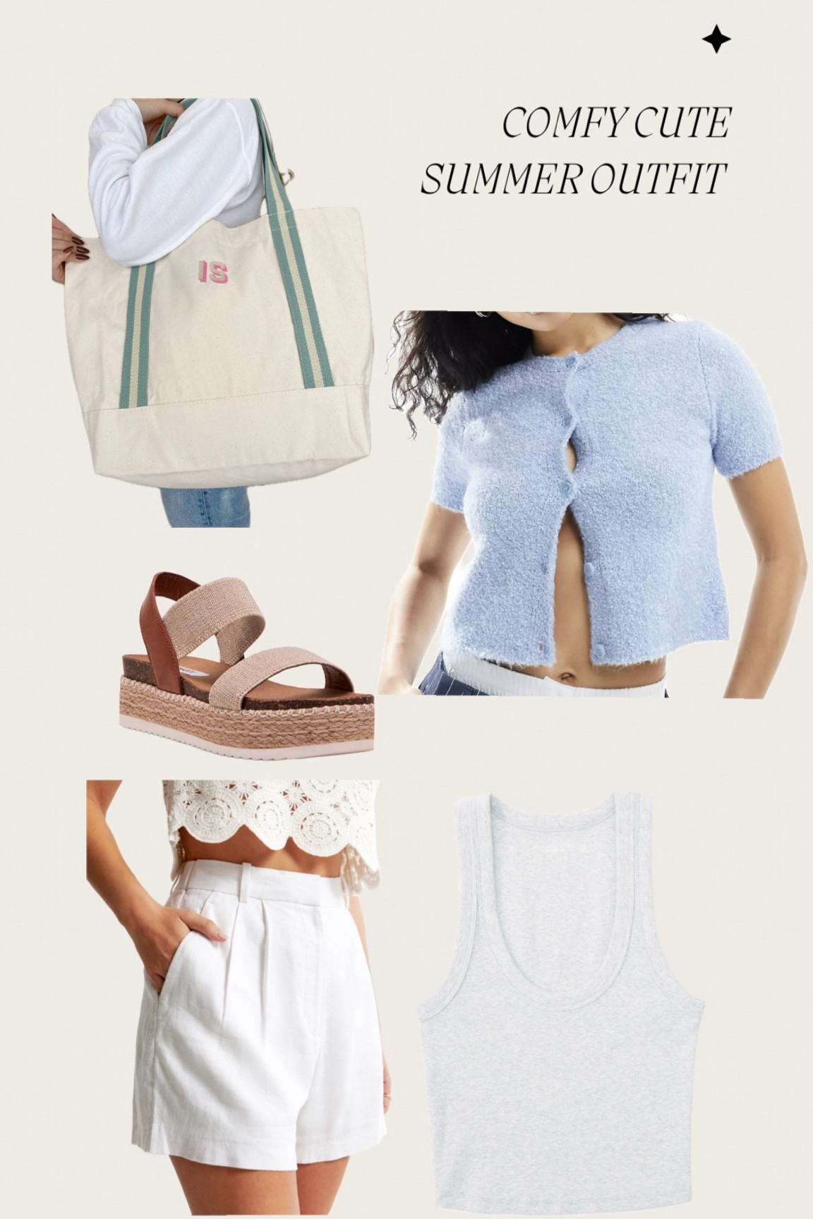 comfy cute summer outfit idea! Shorts are on sale: use code SUITEAF 

This tote bag is so cute!! 

#LTKFindsUnder100 #LTKStyleTip #LTKSeasonal