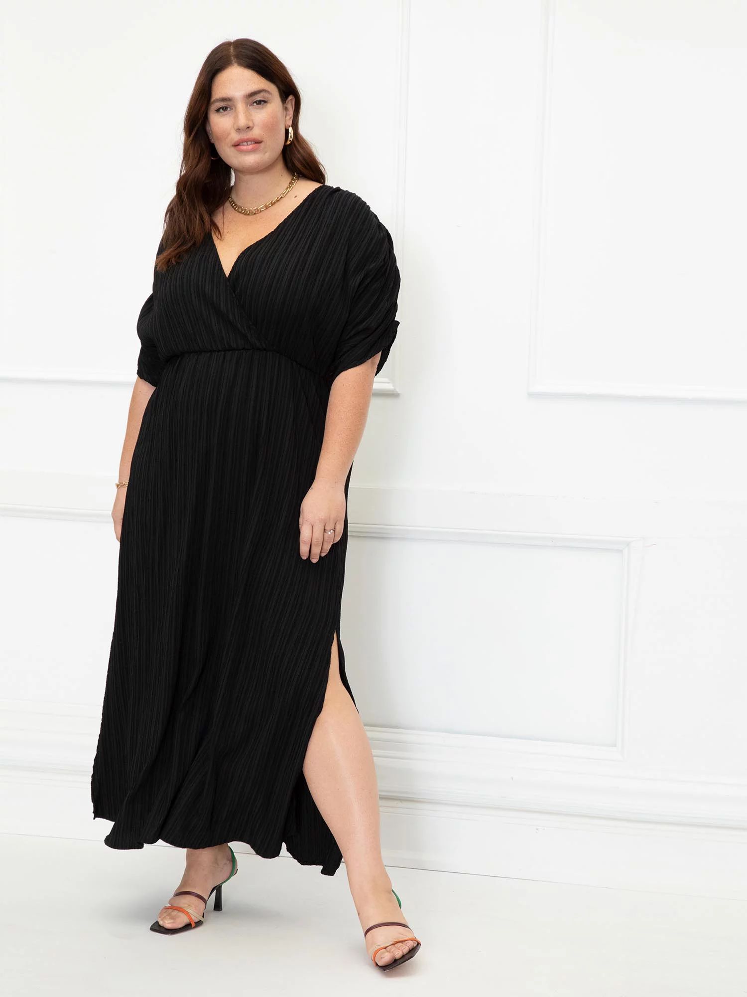 ELOQUII Elements Women's Plus Size Dolman Sleeve Maxi Dress - Walmart.com | Walmart (US)