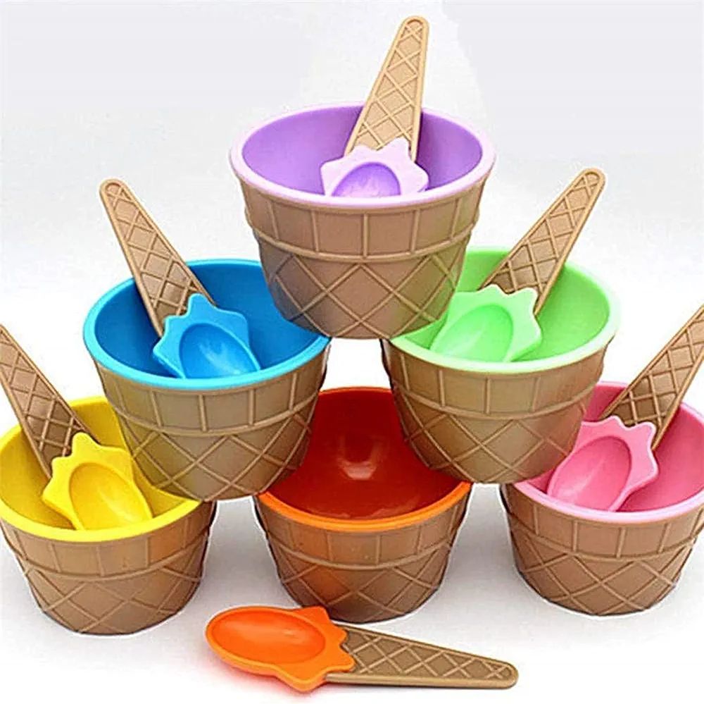 Cartoon Candy Color Ice cream bowl with spoon- ice cream bowls for kids set candy colored cute de... | Amazon (US)