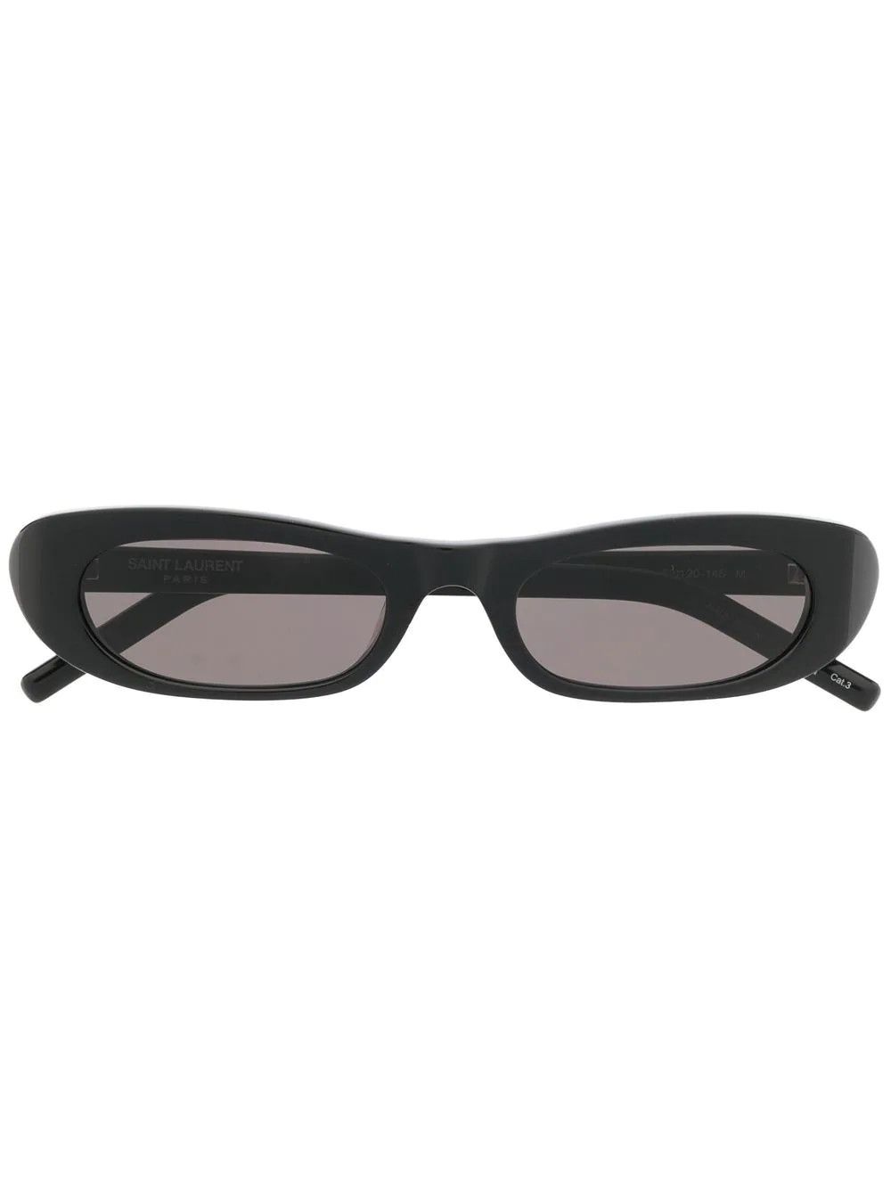 Saint Laurent Eyewear Black Oval Frame Sunglasses - Farfetch | Farfetch Global