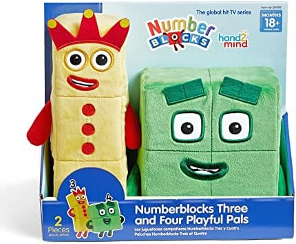 hand2mind Numberblocks Three and Four Playful Pals, Cartoon Plush Toys, Plush Figure Toy, Kids St... | Amazon (US)