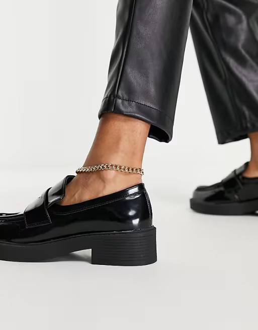 ASOS DESIGN Wide Fit Million chunky loafers in black | ASOS (Global)