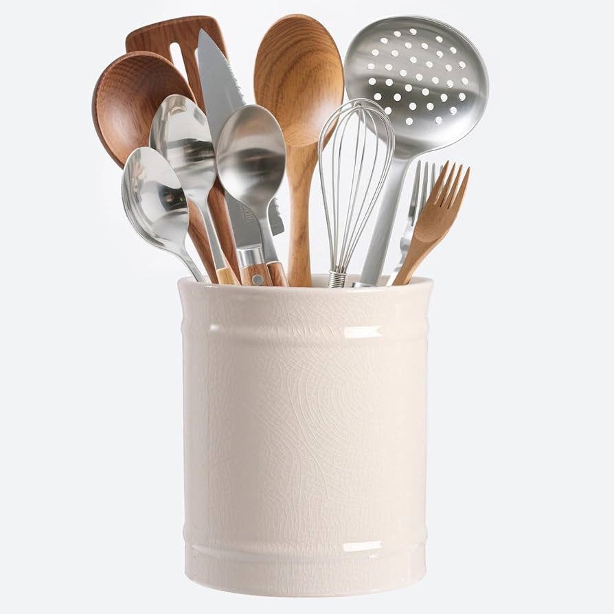 SZUAH Kitchen Utensil Holder, Larger Ceramic Utensil Crock for Kitchen Counter top & Dining Table... | Amazon (US)