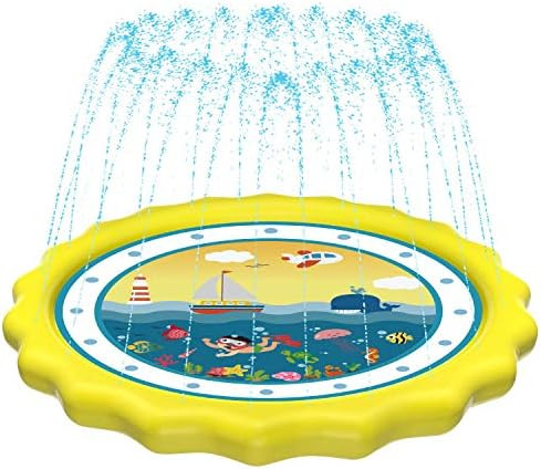 HITOP Kids Sprinklers for Outside, Splash Pad for Toddlers & Baby Pool 3-in-1 60" Water Toys Gift... | Amazon (US)