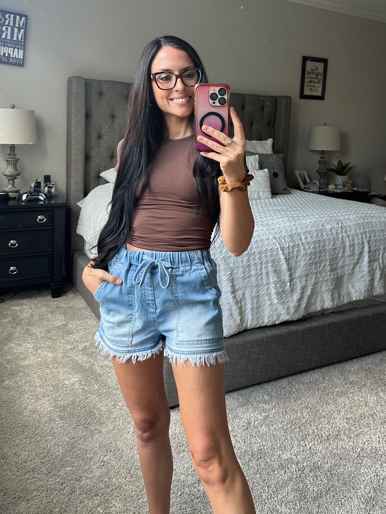 Casual summer outfit today ! Details below ⬇️ 

Summer outfit | mom outfit | casual look | amazing fashion | basic t shirt | denim shorts | affordable fashion | summer travel | Christine Gerace 

#LTKSummerEdit #LTKFindsUnder50 #LTKStyleTip