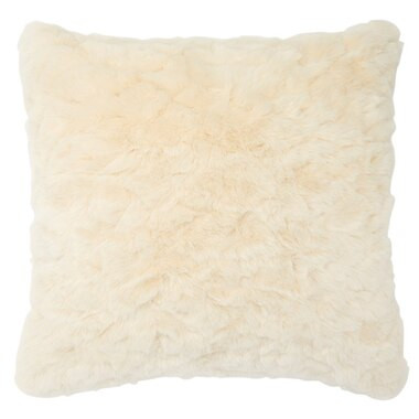 TEXTURED FAUX FUR PILLOW COVER – IVORY, 18” X 18” | Indigo (CA)