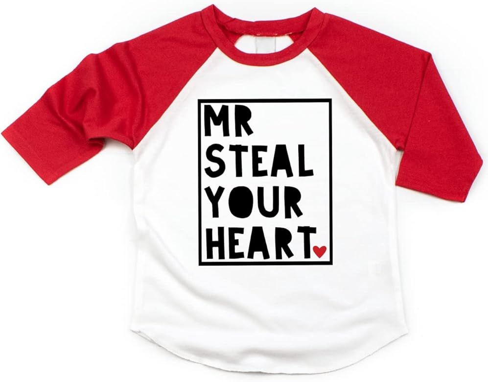 Bump and Beyond Designs Boys Valentine's Day Shirt, Mr. Steal Your Heart | Amazon (US)