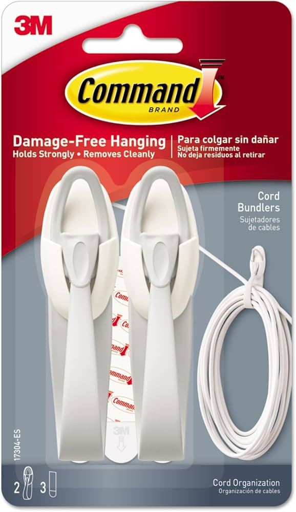 3M Command 17304ES Cable Bundler, White, 2/Pack | Amazon (US)
