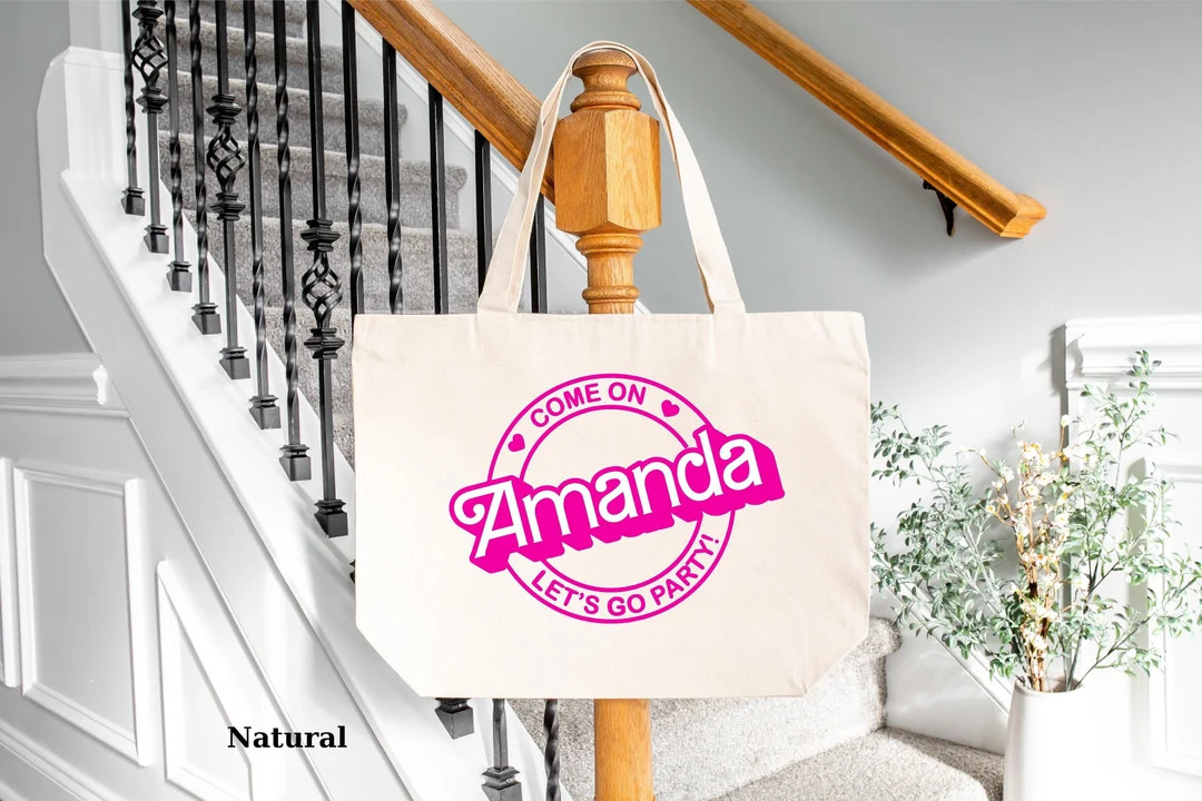 Come on Lets Go Party Custom Name Cotton Canvas Zipper Tote Bag Personalized Birthday Party Bag G... | Etsy (US)