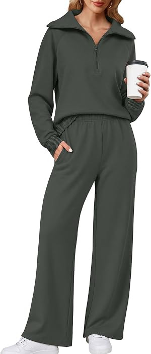 Sampeel Two Piece Sweat Sets for Women Cozy Sweatsuits Fashion Lounge Matching Sets Clothing | Amazon (US)