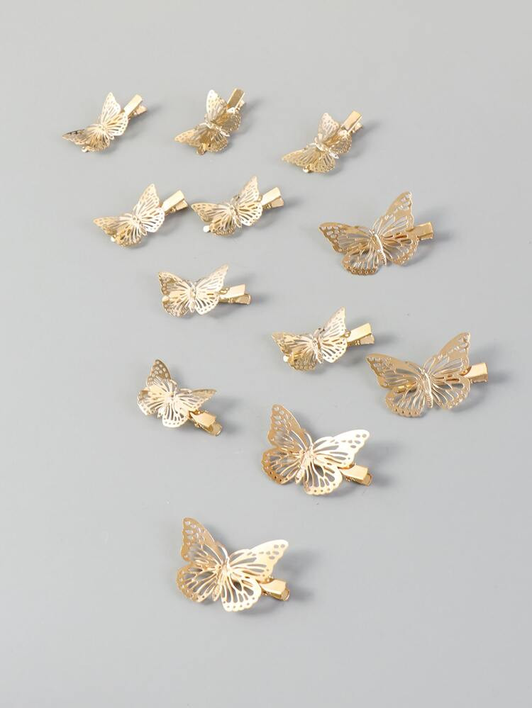 12pcs Butterfly Decor Hair Clip | SHEIN