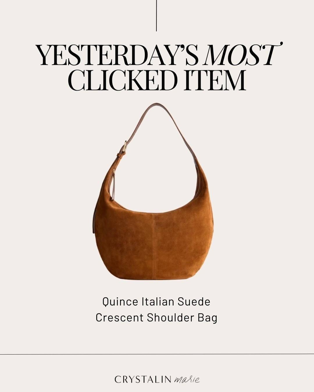 Quince italian suede crescent shoulder bag. so good! 🤎

#LTKSeasonal #LTKOver40 #LTKPetite