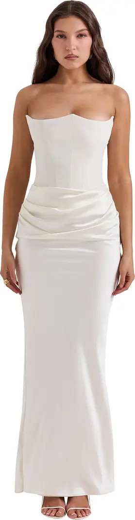 HOUSE OF CB Persephone Strapless Satin Corset Cocktail Dress | Nordstrom | Nordstrom