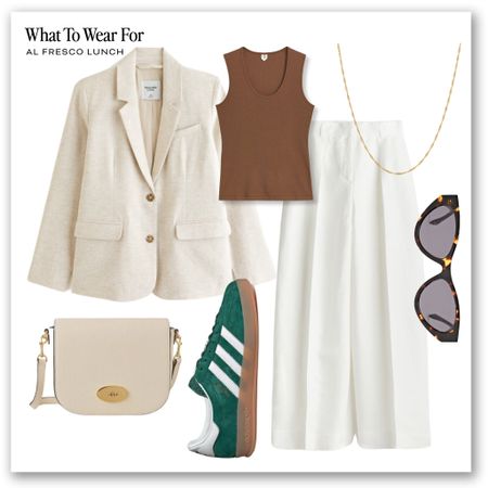 Styling white trousers for spring summer 🤍

Adidas trainers, linen blazer, smart casual, mulberry bag, neutral fashion  

#LTKsummer #LTKstyletip #LTKeurope