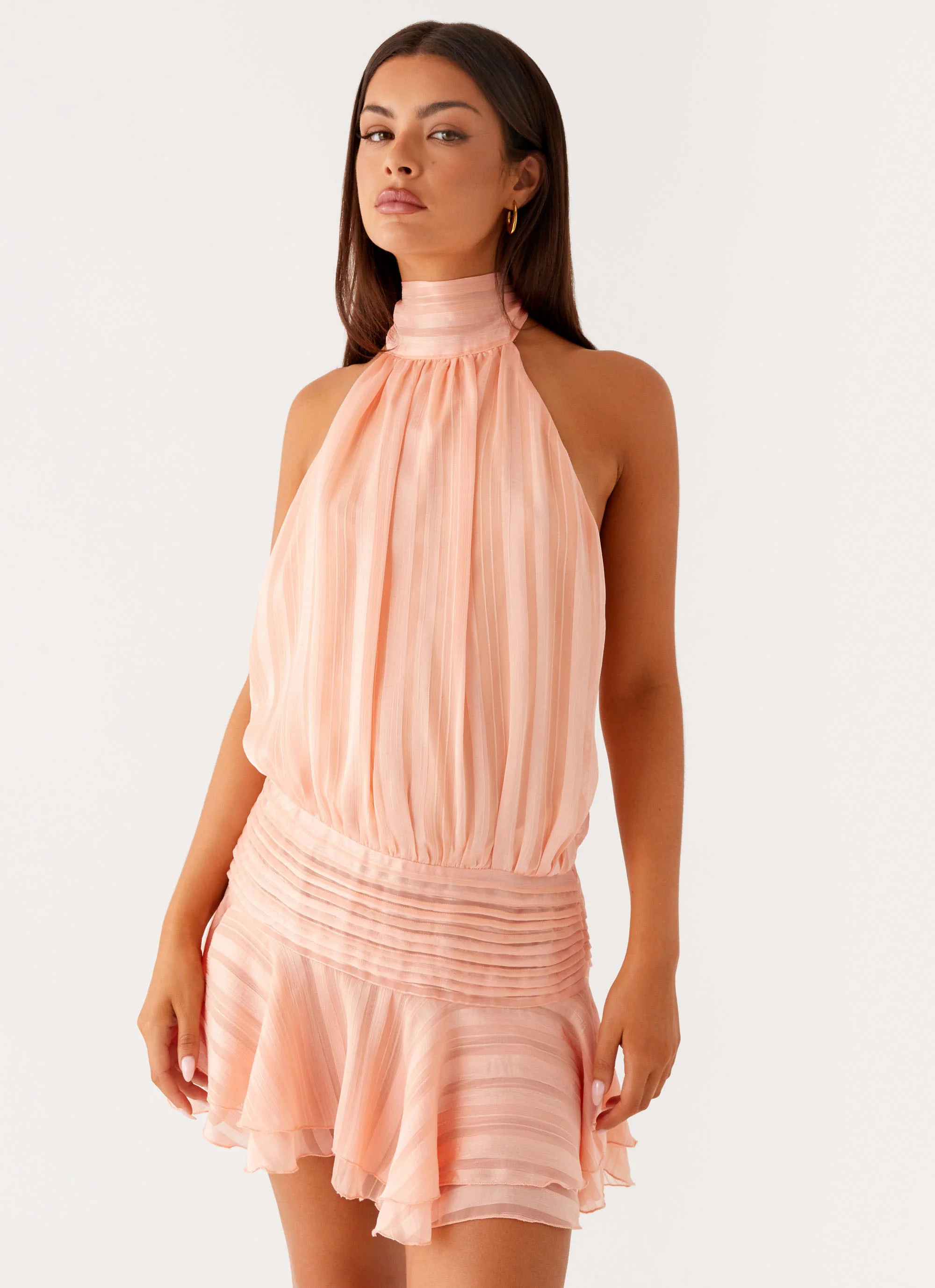 Willow Chiffon Mini Dress - Orange | Peppermayo (Global)