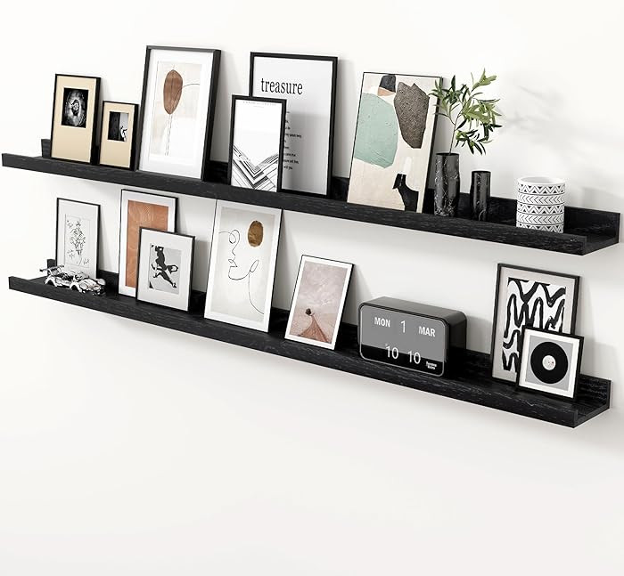 Axeman Oak Picture Ledge Shelf, 55 Inch Floating Shelves Set of 2, Solid Oak Wood Wall Shelves wi... | Amazon (US)